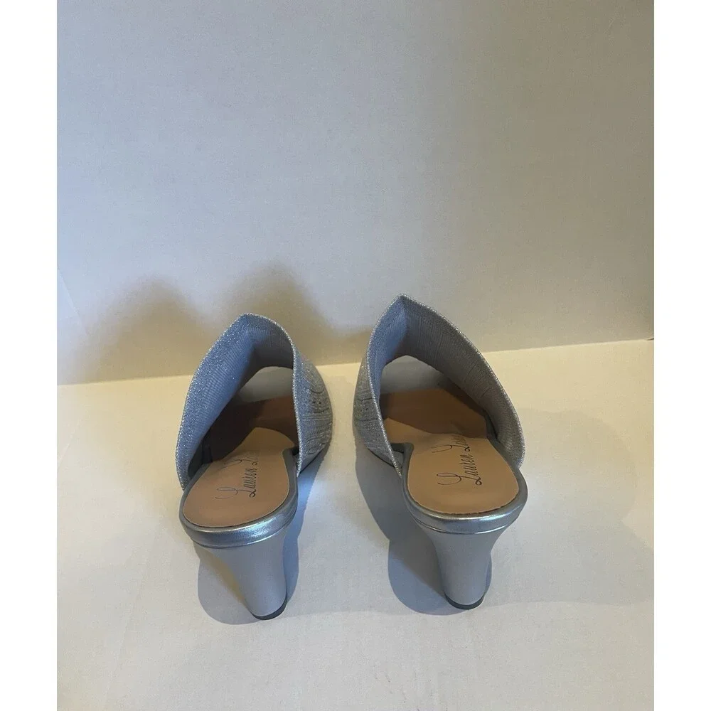 Lauren Lorraine Martha Silver Heels 9‎ NEW Sparkly Prom Wedding Party Shoe